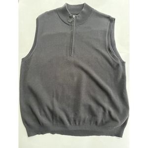Walter Hagen Golf Sweater Vest Black Size Large Half Zip